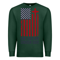 Sports Green american flag one nation under god Premium Sweatshirt - linhVisuals