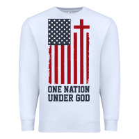 White american flag one nation under god Premium Sweatshirt - linhVisuals