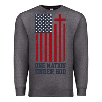 Charcoal Heather american flag one nation under god Premium Sweatshirt - linhVisuals
