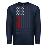 Navy american flag one nation under god Premium Sweatshirt - linhVisuals