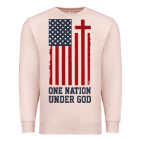 Pale Pink american flag one nation under god Premium Sweatshirt - linhVisuals