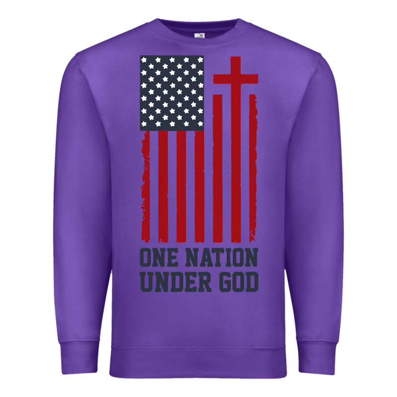 American Flag One Nation Under God Premium Sweatshirt by linhVisuals | Teevron