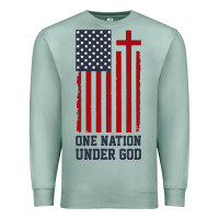 Seafoam american flag one nation under god Premium Sweatshirt - linhVisuals
