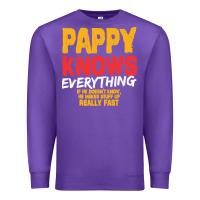 Purple pappy knows everything Premium Sweatshirt - linhVisuals