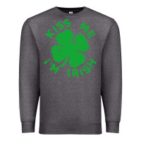 Charcoal Heather kiss me im irish funny saint patrick day womens Premium Sweatshirt - linhVisuals