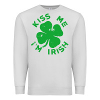 Dove Grey kiss me im irish funny saint patrick day womens Premium Sweatshirt - linhVisuals