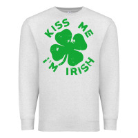 Oatmeal Heather kiss me im irish funny saint patrick day womens Premium Sweatshirt - linhVisuals