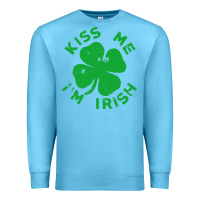 Ocean Blue kiss me im irish funny saint patrick day womens Premium Sweatshirt - linhVisuals