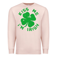 Pale Pink kiss me im irish funny saint patrick day womens Premium Sweatshirt - linhVisuals