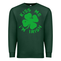Sports Green kiss me im irish funny saint patrick day womens Premium Sweatshirt - linhVisuals