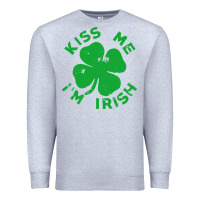 Heather Grey kiss me im irish funny saint patrick day womens Premium Sweatshirt - linhVisuals