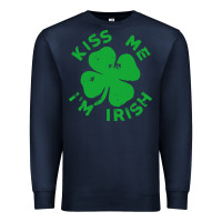 Navy kiss me im irish funny saint patrick day womens Premium Sweatshirt - linhVisuals