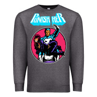 Charcoal Heather superhero punish her Premium Sweatshirt - linhVisuals