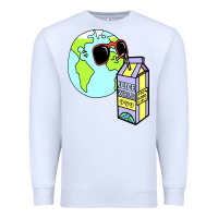 White wrld drink Premium Sweatshirt - linhVisuals