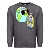 Charcoal Heather wrld drink Premium Sweatshirt - linhVisuals