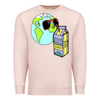 Pale Pink wrld drink Premium Sweatshirt - linhVisuals