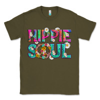 Army Green hippie soul with tie dye and flowers Classic Tee - Artiststas