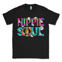 Black hippie soul with tie dye and flowers Classic Tee - Artiststas
