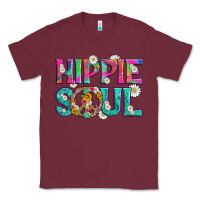 Burgundy hippie soul with tie dye and flowers Classic Tee - Artiststas