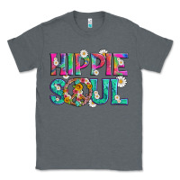 Charcoal Heather hippie soul with tie dye and flowers Classic Tee - Artiststas