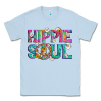Dusty Blue hippie soul with tie dye and flowers Classic Tee - Artiststas