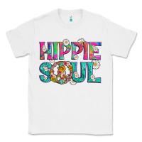 White hippie soul with tie dye and flowers Classic Tee - Artiststas