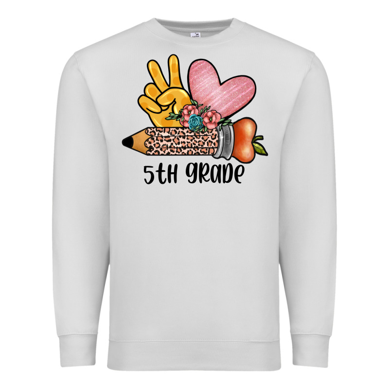 Peace Love 5th Grade Premium Sweatshirt by JahusDesignShop | Teevron