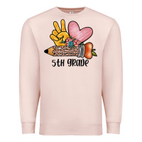 Pale Pink peace love 5th grade Premium Sweatshirt - JahusDesignShop