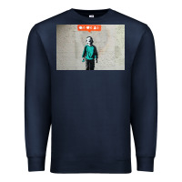 Navy banksy nobody likes me boy Premium Sweatshirt - linhVisuals
