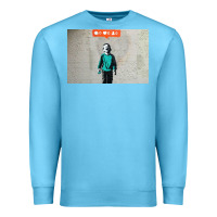 Ocean Blue banksy nobody likes me boy Premium Sweatshirt - linhVisuals