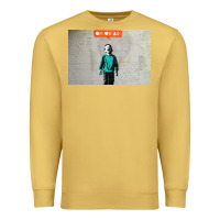 Antique Gold banksy nobody likes me boy Premium Sweatshirt - linhVisuals