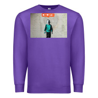 Purple banksy nobody likes me boy Premium Sweatshirt - linhVisuals