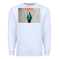 White banksy nobody likes me boy Premium Sweatshirt - linhVisuals