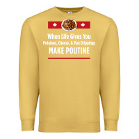 Antique Gold canada poutine quebec recipe french Premium Sweatshirt - linhVisuals