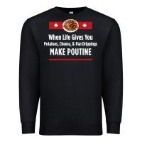 Black canada poutine quebec recipe french Premium Sweatshirt - linhVisuals