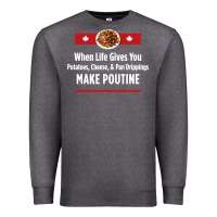 Charcoal Heather canada poutine quebec recipe french Premium Sweatshirt - linhVisuals