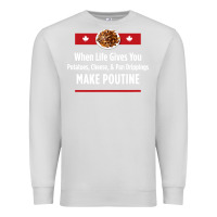 Dove Grey canada poutine quebec recipe french Premium Sweatshirt - linhVisuals