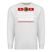 Oatmeal Heather canada poutine quebec recipe french Premium Sweatshirt - linhVisuals