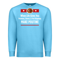 Ocean Blue canada poutine quebec recipe french Premium Sweatshirt - linhVisuals