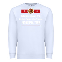 White canada poutine quebec recipe french Premium Sweatshirt - linhVisuals