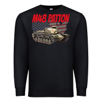 Black cold war battle tank m48 patton gamer Premium Sweatshirt - linhVisuals