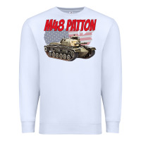 White cold war battle tank m48 patton gamer Premium Sweatshirt - linhVisuals
