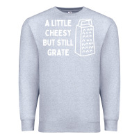 Heather Grey Cheesy But Still Grate Funny Pun Premium Sweatshirt - linhVisuals