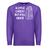 Purple Cheesy But Still Grate Funny Pun Premium Sweatshirt - linhVisuals