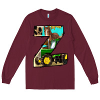 Burgundy farm life alphabet lowercase letters z Long Sleeve Tee - BundleAndBundleShop