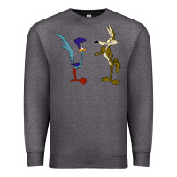 Charcoal Heather coyote and the road runner Premium Sweatshirt - linhVisuals
