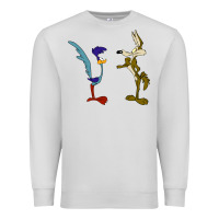 Dove Grey coyote and the road runner Premium Sweatshirt - linhVisuals