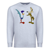 Heather Grey coyote and the road runner Premium Sweatshirt - linhVisuals