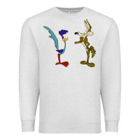 Oatmeal Heather coyote and the road runner Premium Sweatshirt - linhVisuals