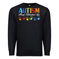 Black autism t  shirt accept understand love autism awareness t  shirt Premium Sweatshirt - linhVisuals